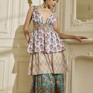 Women's Floral Backless Ruffle Hem Summer Dress