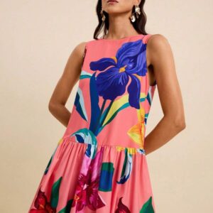 Women's Tropical Floral Resort Summer Dress